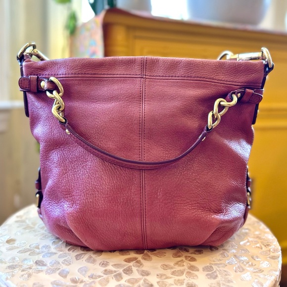 Coach Genuine Pink Leather Gold Hardware Purse - Picture 1 of 6